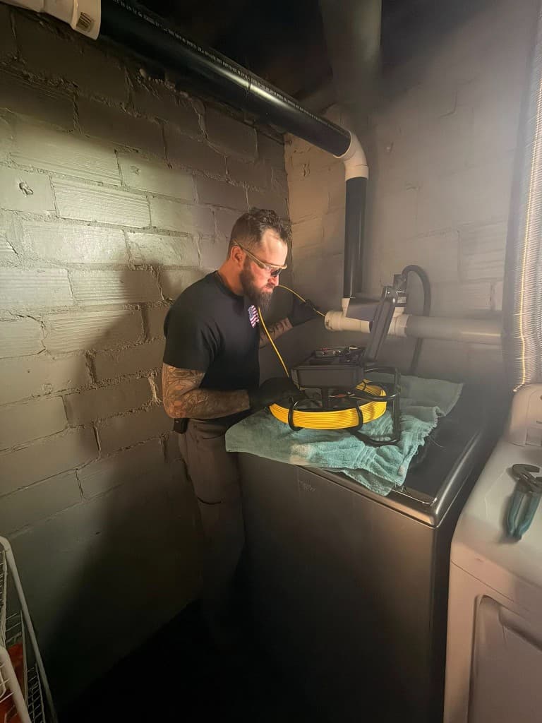 Sewer scope inspection with professional camera equipment